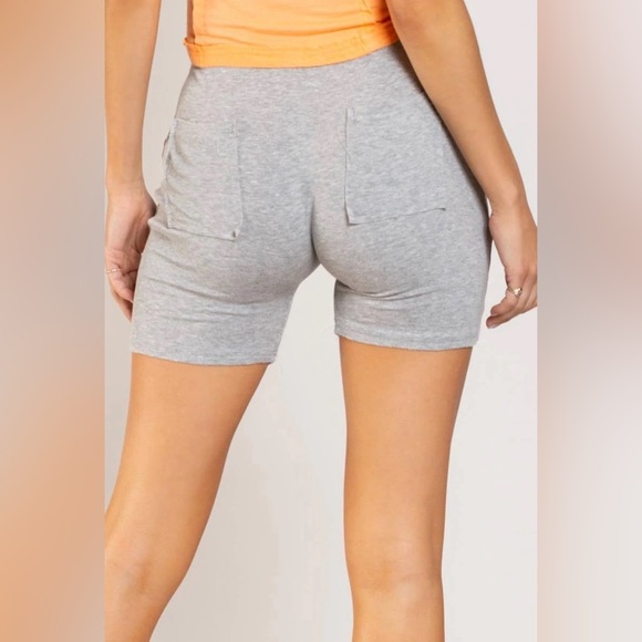 High Waisted Ribbed Adore Biker Shorts Cheeky Back Pockets NWT - Picture 4 of 10